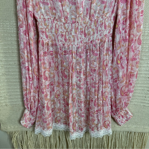 ROCOCO SAND pink paisley Candy high low tunic top S NEW - Picture 6 of 9